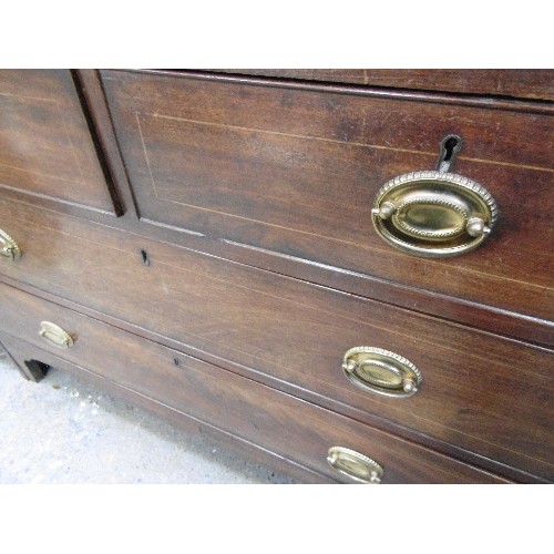 426 - 19TH CENTURY MAHOGANY TWO OVER TWO CHEST OF DRAWERS WITH A FURTHER 