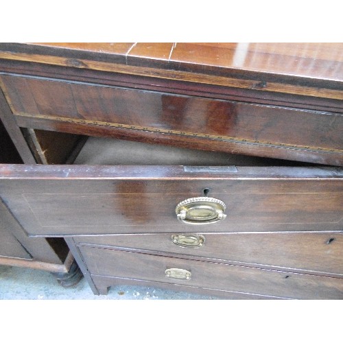 426 - 19TH CENTURY MAHOGANY TWO OVER TWO CHEST OF DRAWERS WITH A FURTHER 