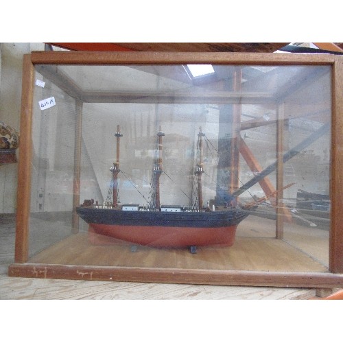 410A - A SCRATCH BUILT MODEL OF A THREE MASTED SHIP, THE ESK. PROBABLY HMS ESK, A CYRUS CLASS SHIP-SLOOP LA... 