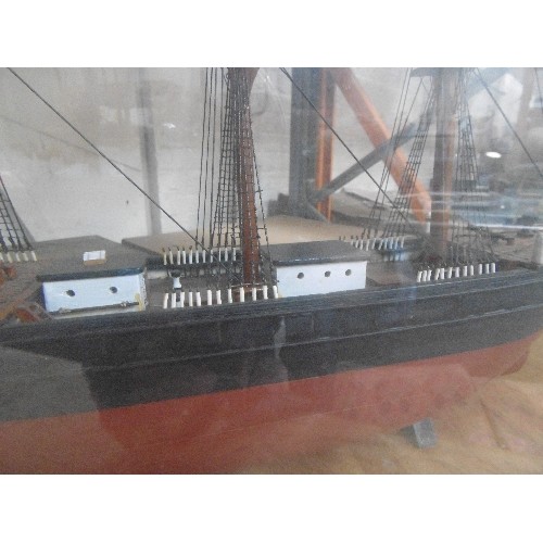 410A - A SCRATCH BUILT MODEL OF A THREE MASTED SHIP, THE ESK. PROBABLY HMS ESK, A CYRUS CLASS SHIP-SLOOP LA... 