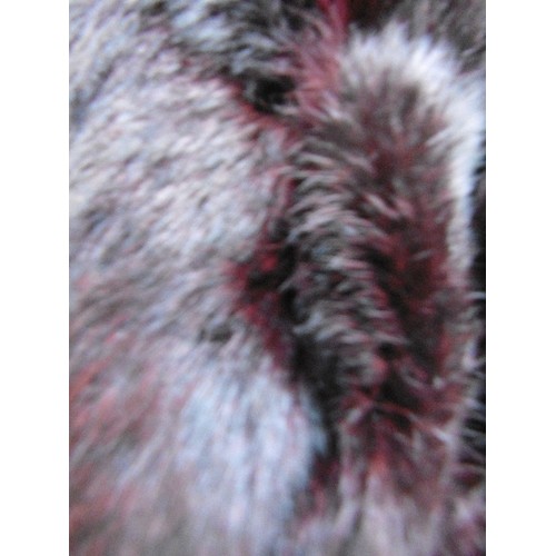 347D - VINTAGE WINE COLOUR JACKET STYLE  RABBIT FUR COAT - CHINESE