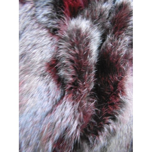 347D - VINTAGE WINE COLOUR JACKET STYLE  RABBIT FUR COAT - CHINESE