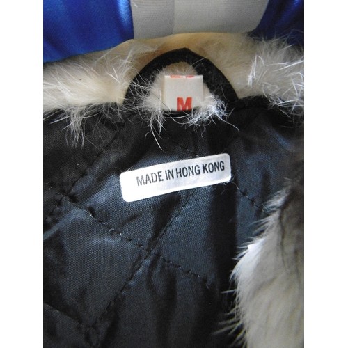 347G - VINTAGE BLACK AND WHITE  SHORT RABBIT FUR JACKET- MADE IN HONG KONG