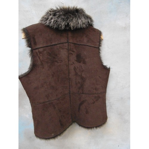 347H - 1970'S FAUX SHEEPSKIN GILLET / WAISTCOAT HIPPY STYLE