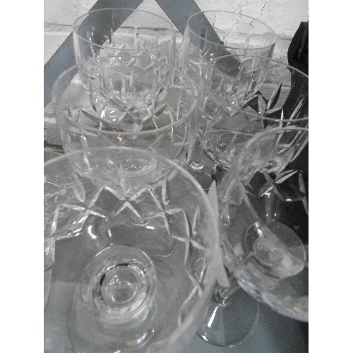 305 - SET OF 6 STUART CRYSTAL 