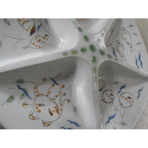 303 - BUCHAN POTTERY SCOTLAND CIRCULAR HORS D'OEUVRE DISH - SEAFOOD DESIGN