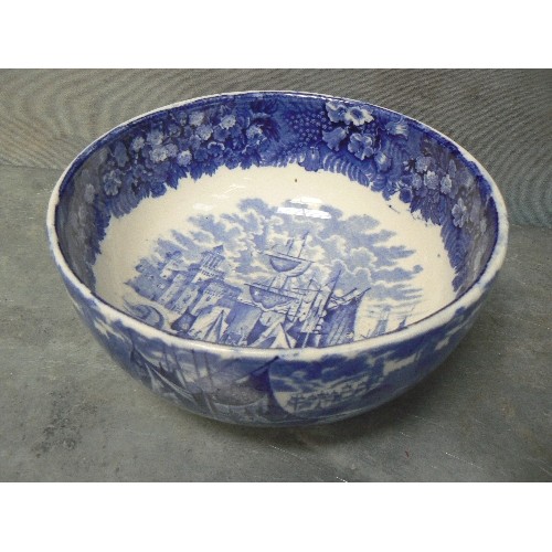 194A - 19TH CENTURY WEDGWOOD BLUE & WHITE BOWL IN 