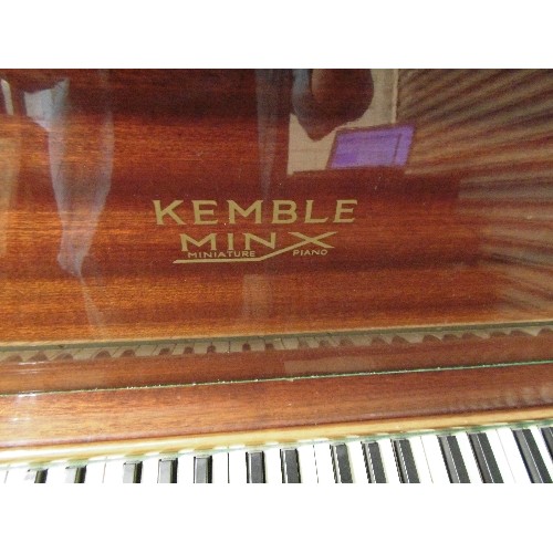 379B - AN UPRIGHT PIANO, THE KEMBLE MINX MINIATURE PIANO IN HIGHLY POLISHED MAHOGANY CASE - A QUALITY PIANO... 