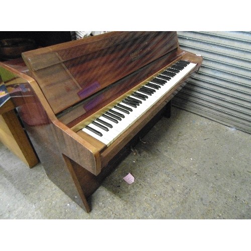 379B - AN UPRIGHT PIANO, THE KEMBLE MINX MINIATURE PIANO IN HIGHLY POLISHED MAHOGANY CASE - A QUALITY PIANO... 