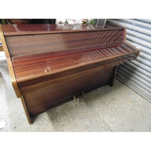 379B - AN UPRIGHT PIANO, THE KEMBLE MINX MINIATURE PIANO IN HIGHLY POLISHED MAHOGANY CASE - A QUALITY PIANO... 