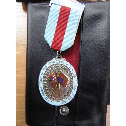 138D - A BOX OF MASONIC JEWELS INCLUDING 