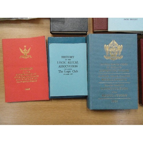 138E - BOX OF MASONIC EPHEMERA INCLUDING CONSTITUTIONS, RULES, CERTIFICATES ETC - FROM THE 1950'S ONWARDS