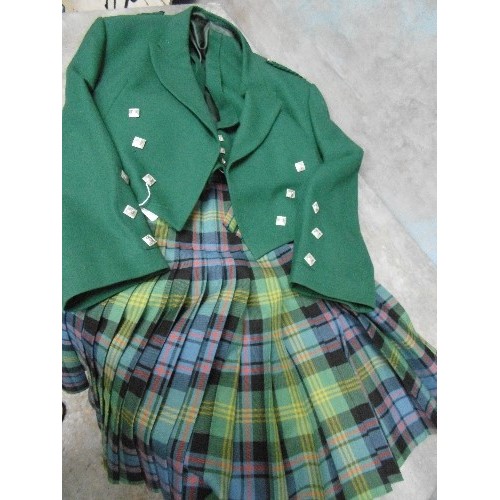 462 - A TRADITIONAL SCOTTISH KILT AND GREEN JACKET - THE KILT IN WATSON TARTAN