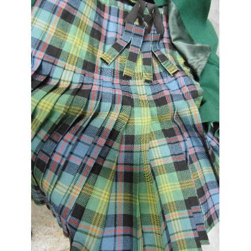 462 - A TRADITIONAL SCOTTISH KILT AND GREEN JACKET - THE KILT IN WATSON TARTAN