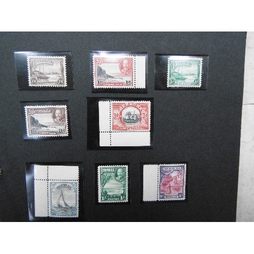 243 - TWO COMPREHENSIVE STAMP ALBUMS FOR BERMUDA AND ISLE OF MAN : 
1. BERMUDA INCLUDES STAMPS FROM QUEEN ... 