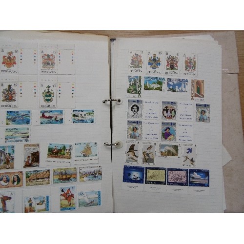 243 - TWO COMPREHENSIVE STAMP ALBUMS FOR BERMUDA AND ISLE OF MAN : 
1. BERMUDA INCLUDES STAMPS FROM QUEEN ... 