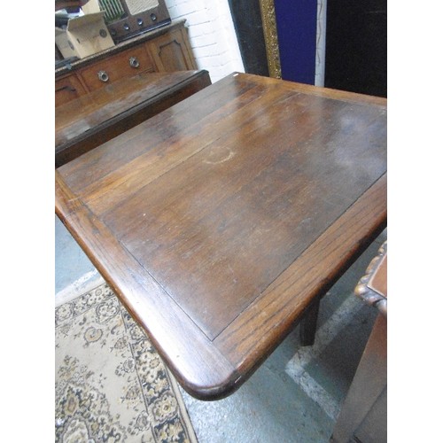 381 - 1930'S / 40'S OAK DROP LEAF TABLE - 90CM X 150CM WITH LEAVES UP