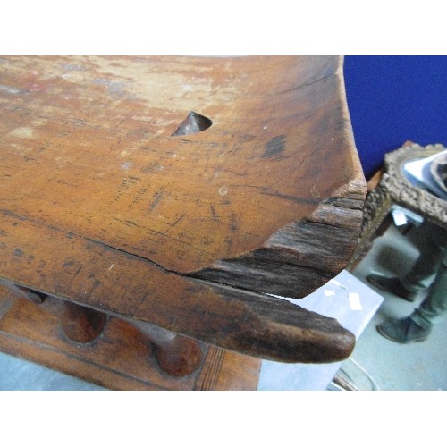 223A - EARLY 20TH CENTURY AFRICAN ASHANTI ELEPHANT STOOL IN SOLID HARDWOOD. GOOD AGE AND PATINATION - OLD D... 