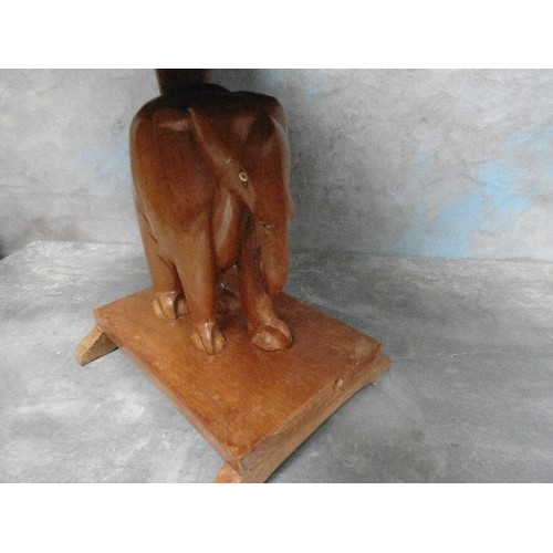 223C - MID 20TH CENTURY AFRICAN ELEPHANT SIDE TABLE IN THE FORM OF AN  ASHANTI ELEPHANT STOOL. SOLID HARDWO... 