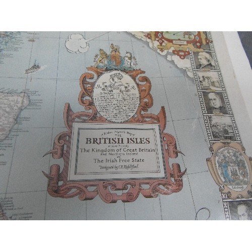 289A - LARGE COLOURFUL MAP OF THE BRITISH ISLES DESIGNED BY C E RIDDIFORD FOR THE NATIONAL GEOGRAPHIC MAGAZ... 