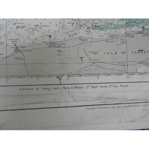 289B - SEVEN LARGE NAVIGATIONAL MAPS OF BRITAIN, FRANCE AND SPAIN FROM THE 1950'S INCLUDING :-
THE THAMES E... 