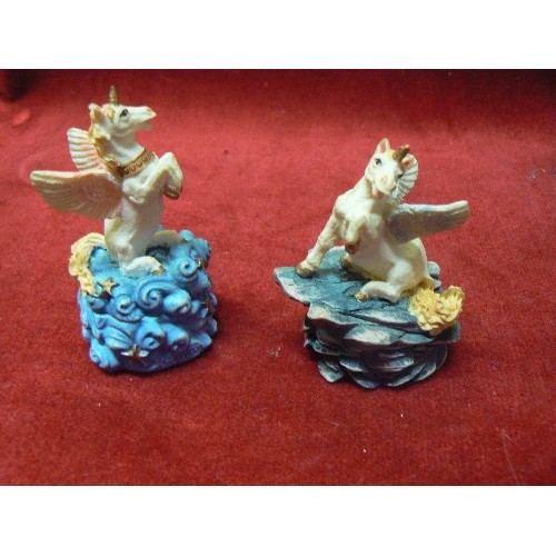 69 - 6 X UNICORN FIGURES/TRINKET BOXES.