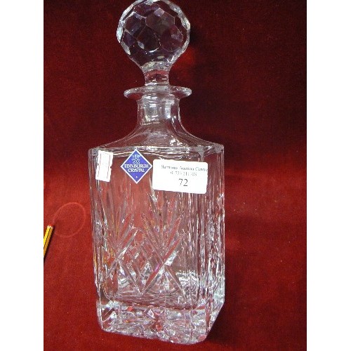 72 - EDINBURGH CRYSTAL WHISKEY DECANTER AND STOPPER WITH PAPER LABEL