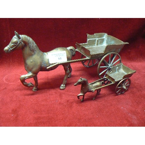 94 - 2 VINTAGE BRASS HORSE & TRAPS.