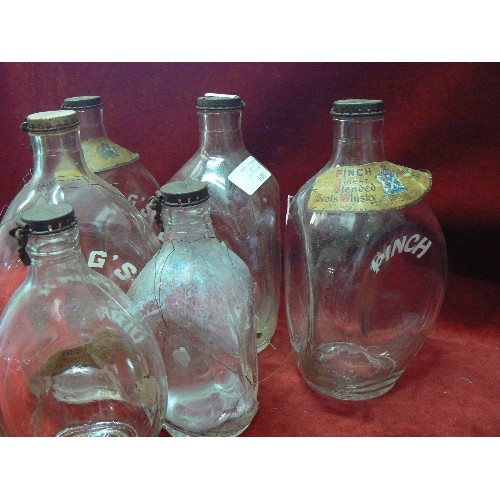 110 - 6 X VINTAGE GLASS DIMPLE WHISKEY BOTTLES. INC HAIG & HAIG LTD.