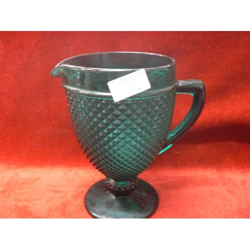 114 - EMERALD GREEN 'PINEAPPLE' BAR JUG.