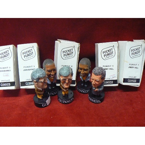 96 - 5 X GUINNESS POCKET PUNDITS. INC JOHN MOTSON, JOHN BARNES, JIMMY HILL. WITH BOXES.