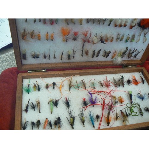 146 - COLLECTION OF FLY FISHING/TROUT FISHING FLIES. CONTAINED IN CASES AND BOXES.