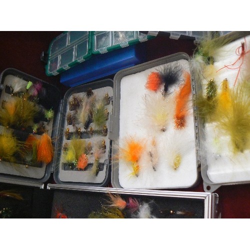 146 - COLLECTION OF FLY FISHING/TROUT FISHING FLIES. CONTAINED IN CASES AND BOXES.