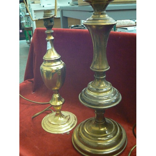 167 - 2 BRASS LAMP BASES.