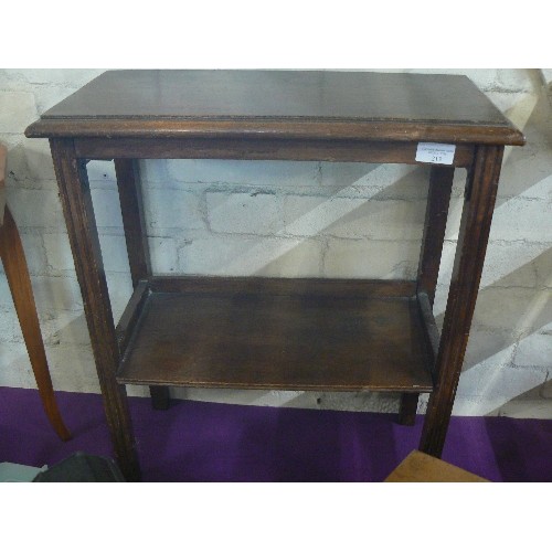 213 - SMALL SIDE TABLE WITH LOWER SHELF.