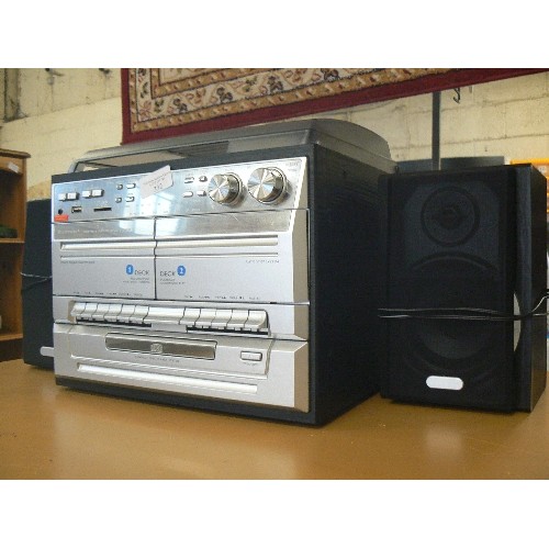 332 - SOUNDMASTER TURNTABLE RADIO CASSETTE SYSTEM. WITH 2 SPEAKERS.