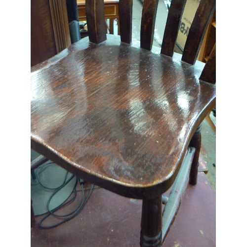 598 - VINTAGE KITCHEN CHAIR. PAINTED DARK BROWN.