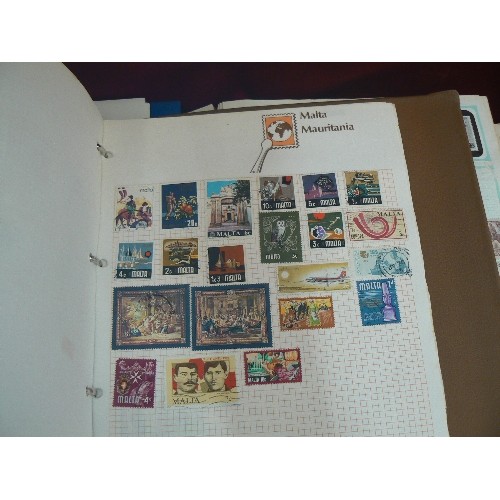 397 - 4 X STAMP ALBUMS. CONTAINING QUANTITY OF STAMPS.