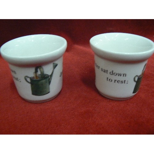 404 - WEDGEWOOD PETER RABBIT SET. INC CUP & SAUCER, ALSO 2 EGG CUPS.