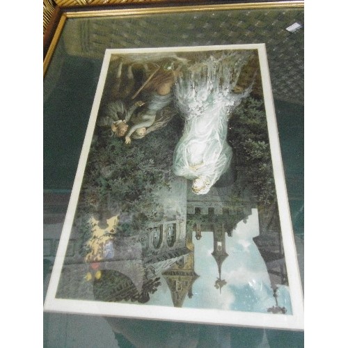 480 - 3 X FRAMED/GLAZED PRINTS. THEMED AROUND KINGS AND CASTLES, ENTERTAINMENT IN THE ROYAL COURT, GHOSTLY... 