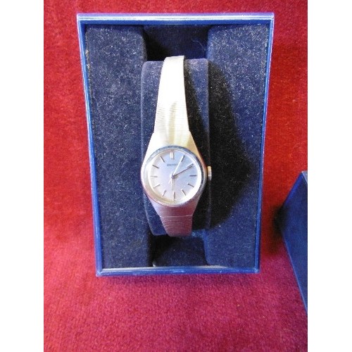 27 - SEIKO LADIES MECHANICAL WIND UP SILVER METACH WATCH