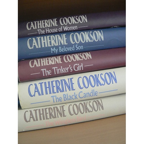 661 - 4 X SHELVES OF GOOD HARDBACK FICTION & NON-FICTION BOOKS-CATHERINE COOKSON, THE OXFORD COMPANION TO ... 