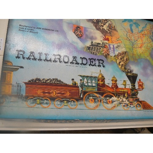 589 - VINTAGE WADDINGTONS RAILROADER BOARD GAME IN ORIGINAL BOX. LIMITED EDITION PRINT 'CRICKET AT SALISBU... 