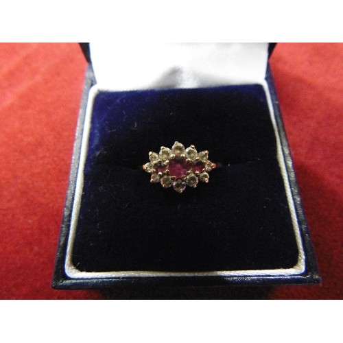 8 - VINATGE GOLD RING (UNMARKED) WITH RUBIES AND DIAMONDS (BROKEN/SCRAP) AND 9CT GOLD SCRAP GOLD TOTAL W... 