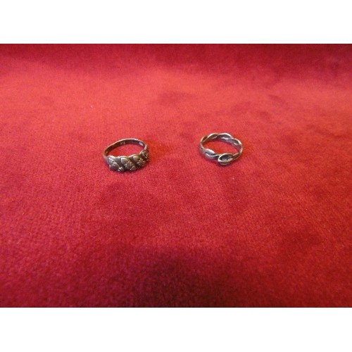 15 - SILVER 925 ROPE DESIGN RING AND SIL MARKED RING