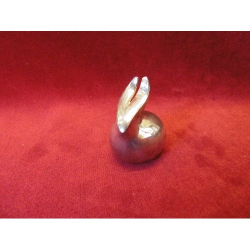 39 - SILVER PLATE DANSK RABBIT PAPERWEIGHT IN BOX