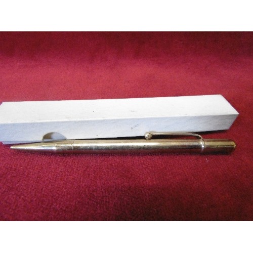 46 - STERLING SILVER PROPELLING PENCIL IN BOX AND GOLD PLATED PROPELLING PENCIL IN BOX