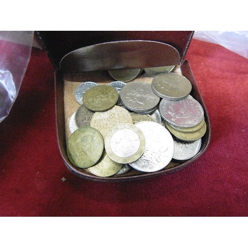 55 - BOX OF MIXED ENGLISH AND FOREIGN COINS