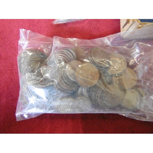 55 - BOX OF MIXED ENGLISH AND FOREIGN COINS