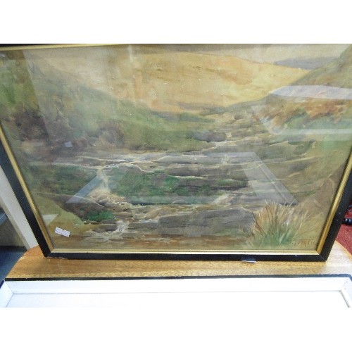 549 - VINTAGE FRAMED/GLAZED GALLEON PICTURE BY M.SAWOOT, AND WATERCOLOUR 'S.FIRTH 1911'